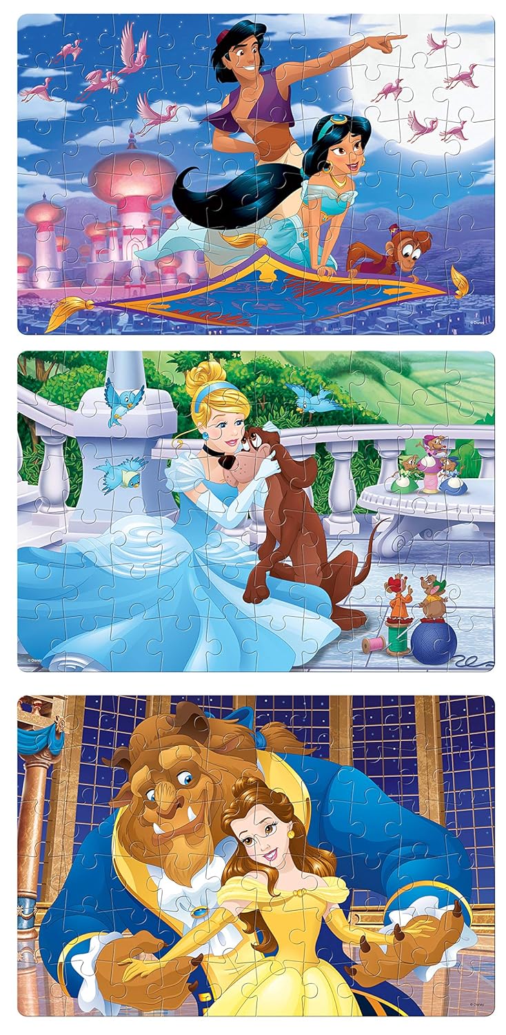 Frank Disney Princess Jigsaw Puzzle Pack- 3 Sets of 60 Pcs