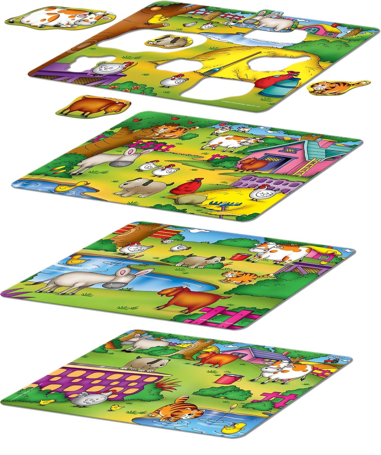 Frank Farm Frolic Early Learner Educational Puzzle Set with Animal Images | Ages 3 & Above