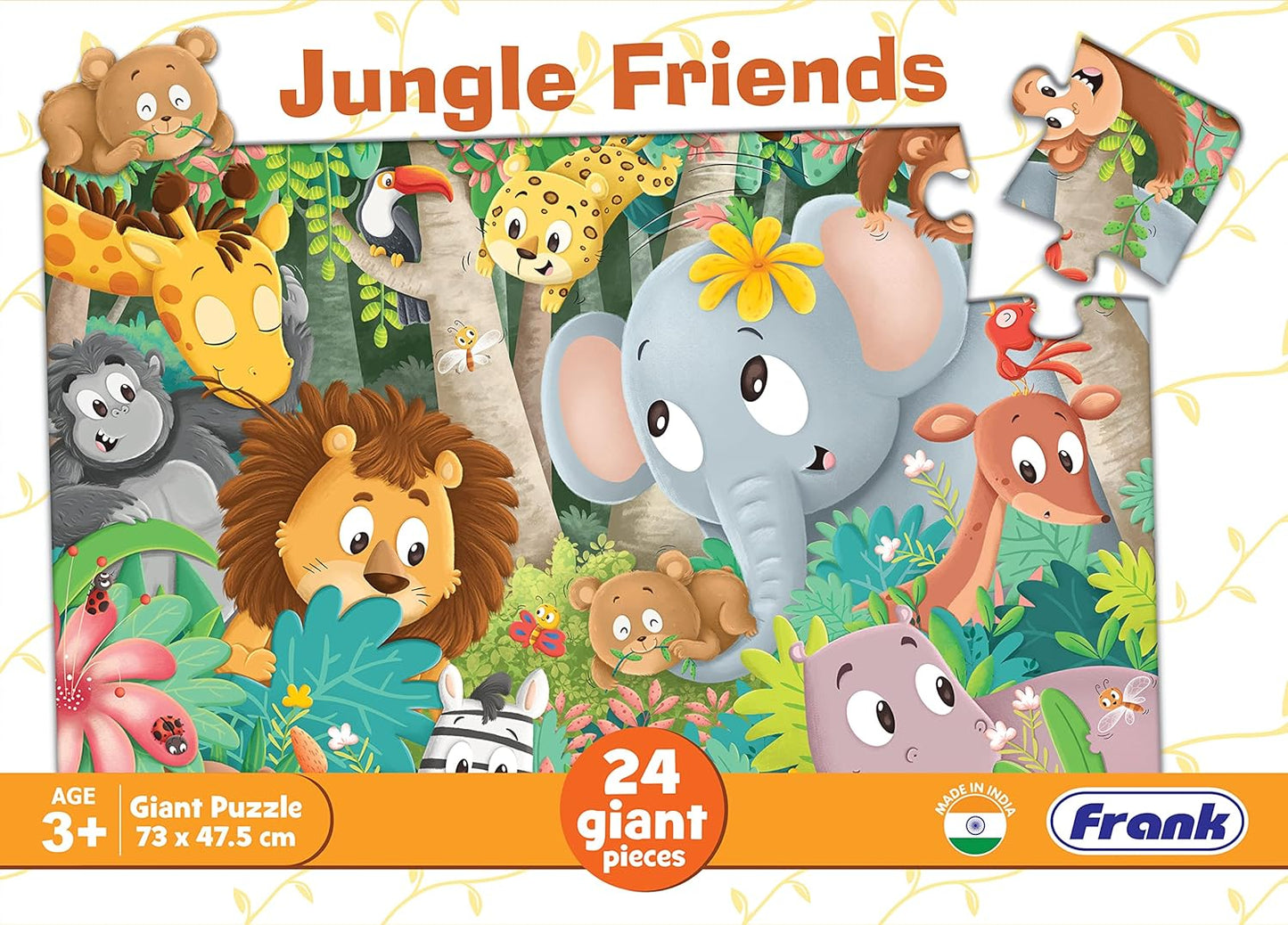 Frank Jungle Friends Giant Floor Jigsaw Puzzle for Kids Age 3 Years Old & Above