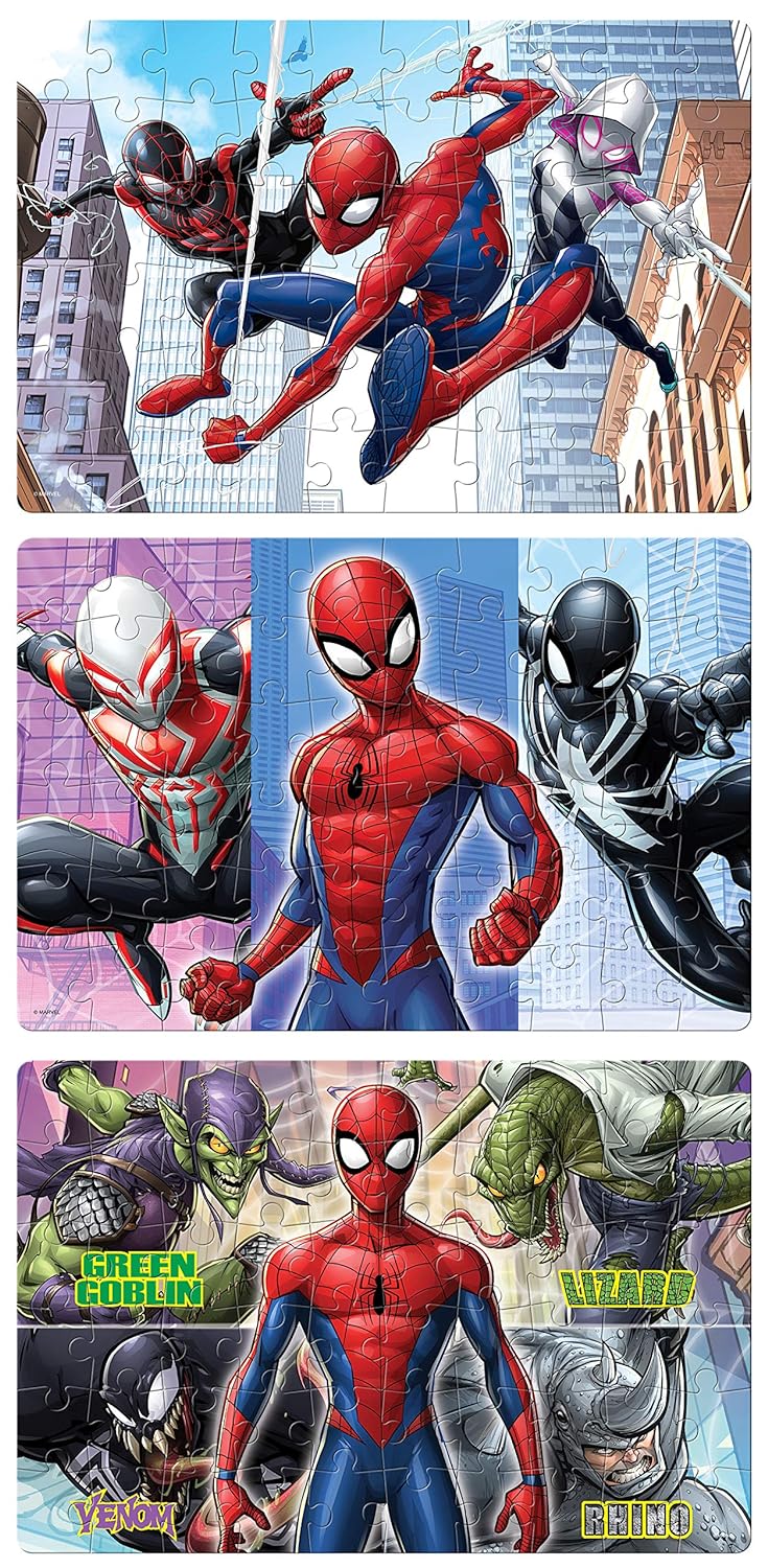 Frank Marvel Spider-Man 3 in 1 Jigsaw Puzzles (60 Pcs)