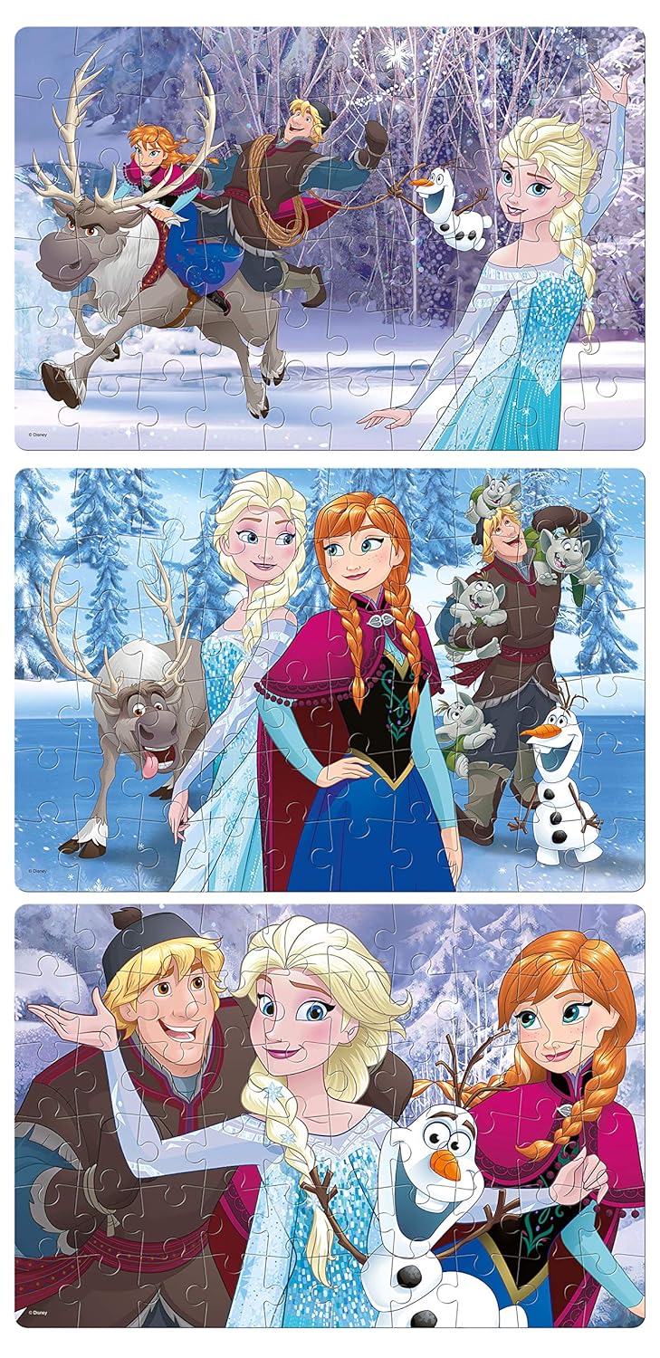 Frank Disney Frozen Puzzle Pack A Set Of 3 Puzzles 60 Pieces