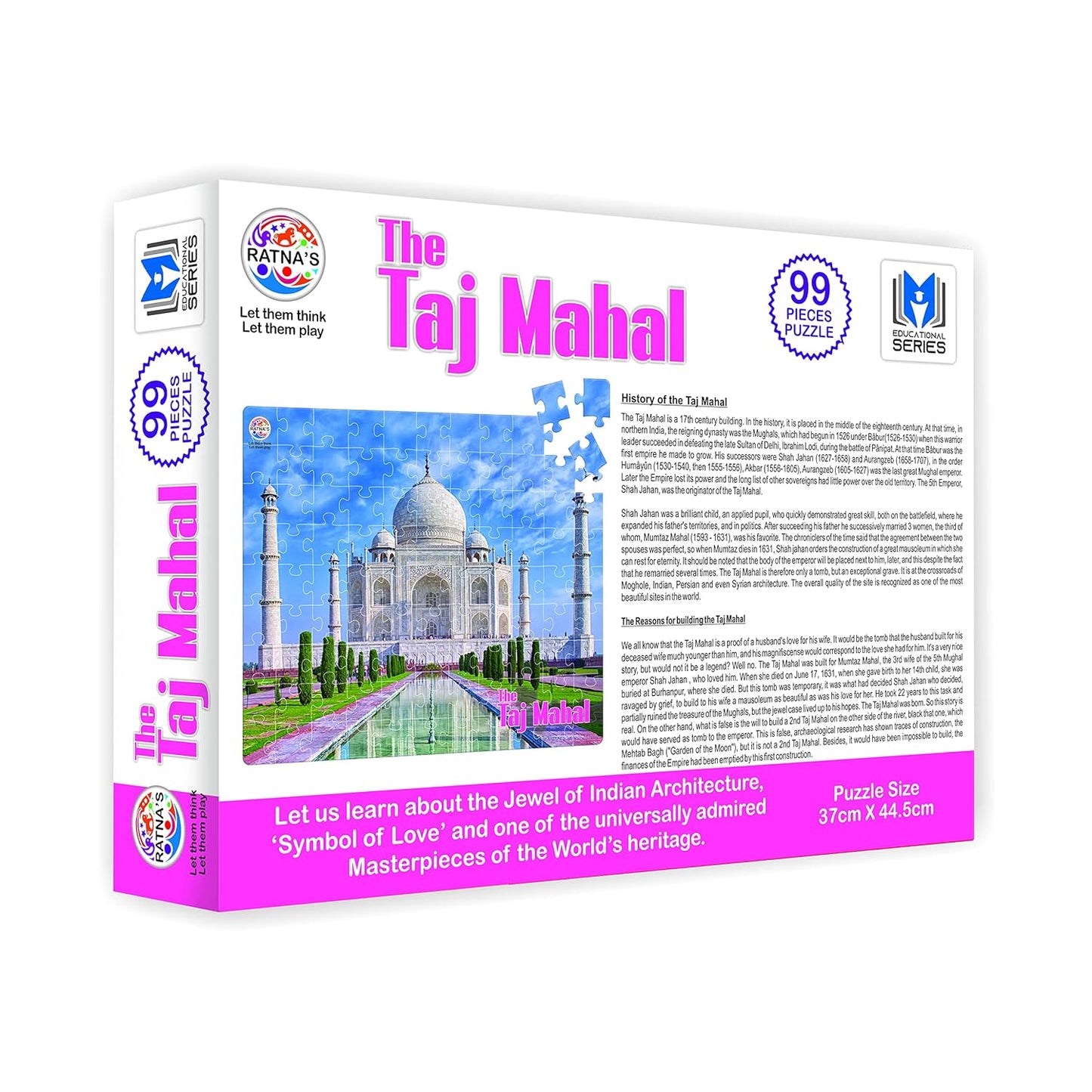 Ratnas The Taj Mahal Jigsaw Puzzle 108 Pieces For Kids 5 Years+