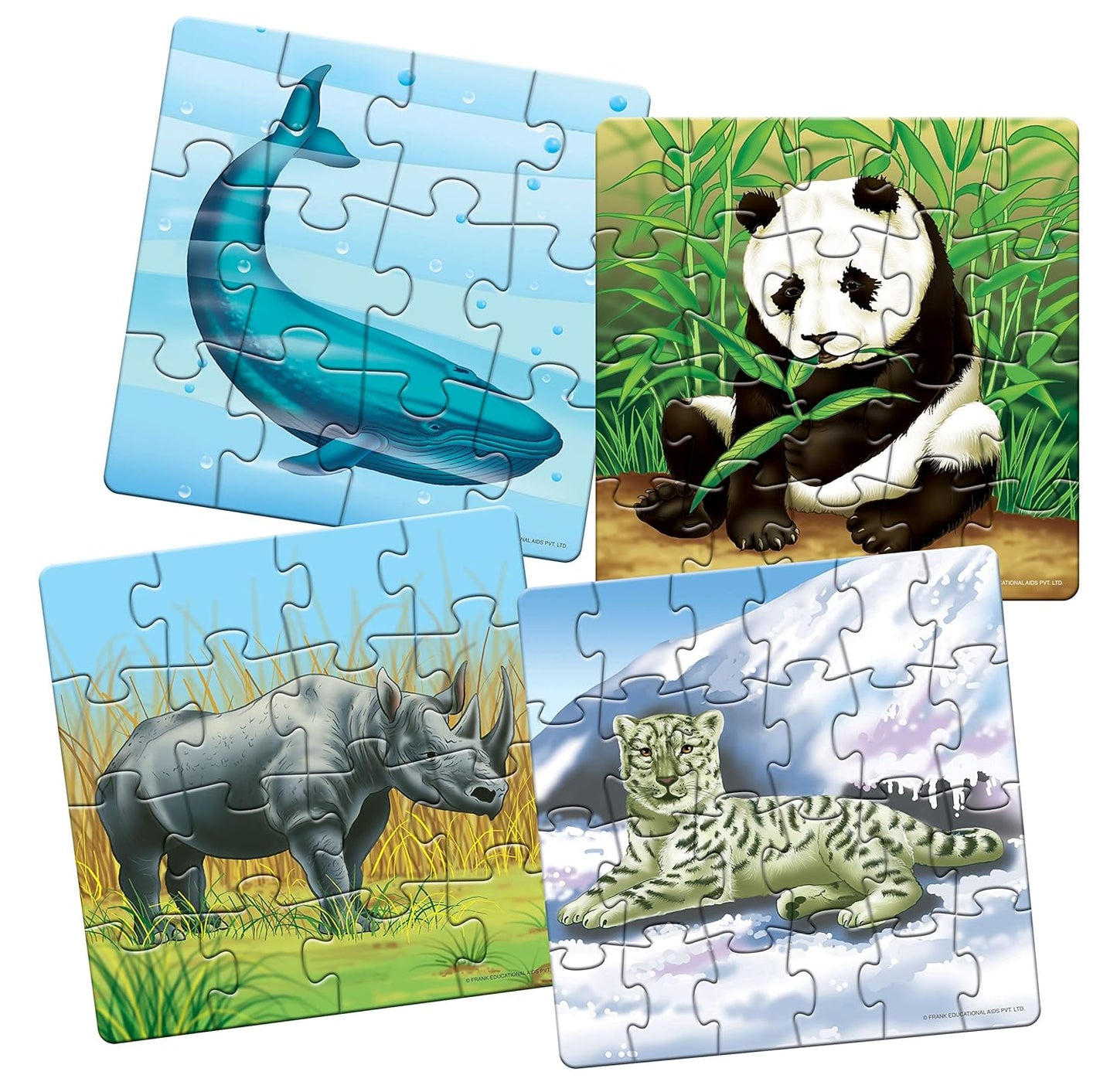 Frank Endangered Animals - A Set of 4 Jigsaw Puzzle for Kids Above 4+ Years