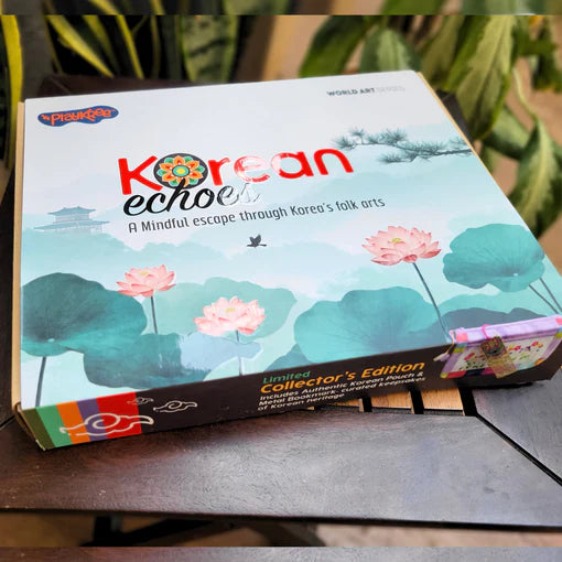 Playkree Korean Echoes Art & Mindfulness Kit: A Creative Journey Through Minhwa, Dancheong & Maedeup