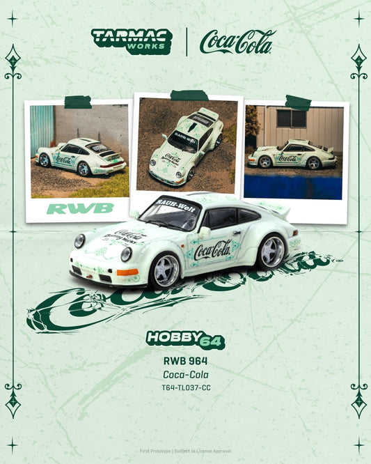 Tarmac Works 1/64 Porsche RWB 964 "Coca-Cola" With Acrylic Case