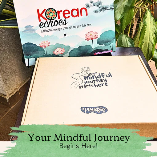 Playkree Korean Echoes Art & Mindfulness Kit: A Creative Journey Through Minhwa, Dancheong & Maedeup