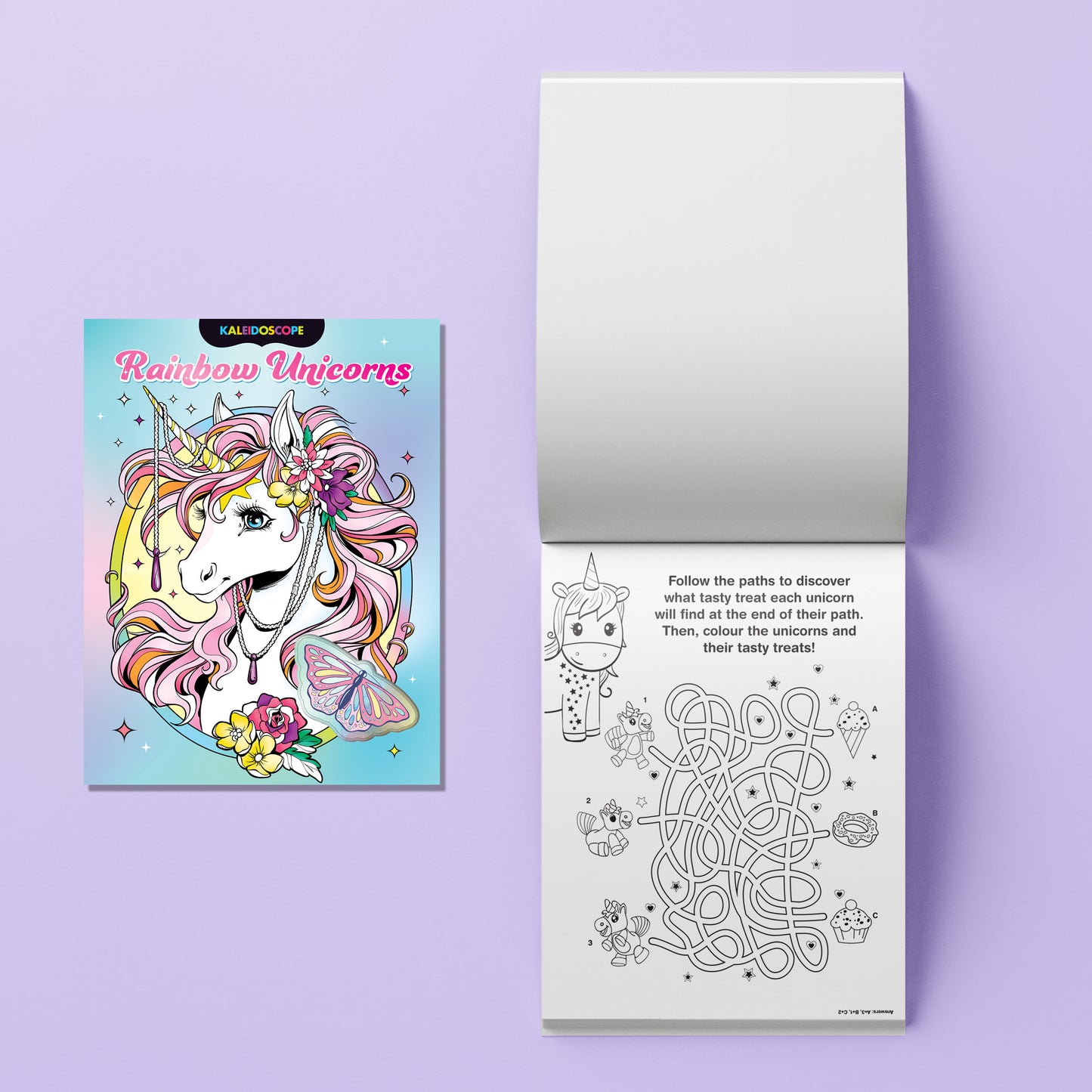 Kaleidoscope Rainbow Unicorns Colouring Kit - Hinkler