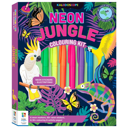 Kaleidoscope Colouring Neon Jungle Colouring Kit - Hinkler