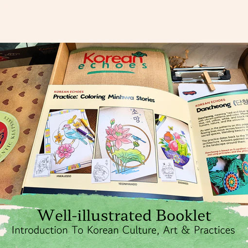 Playkree Korean Echoes Art & Mindfulness Kit: A Creative Journey Through Minhwa, Dancheong & Maedeup