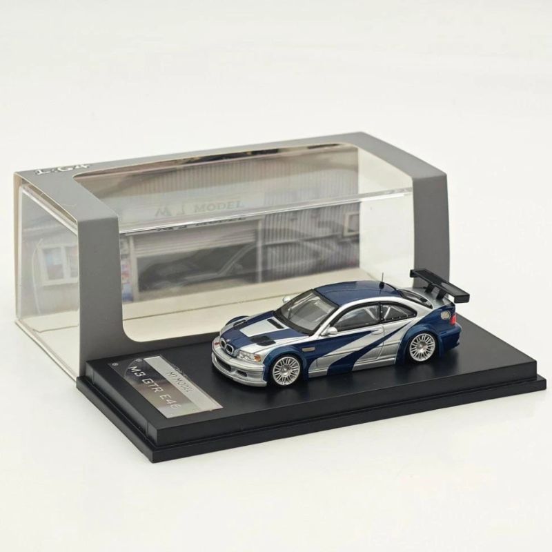 MJ Model 1/64 BMW M3 GTR E46 "Need For Speed Edition" With Acrylic Case