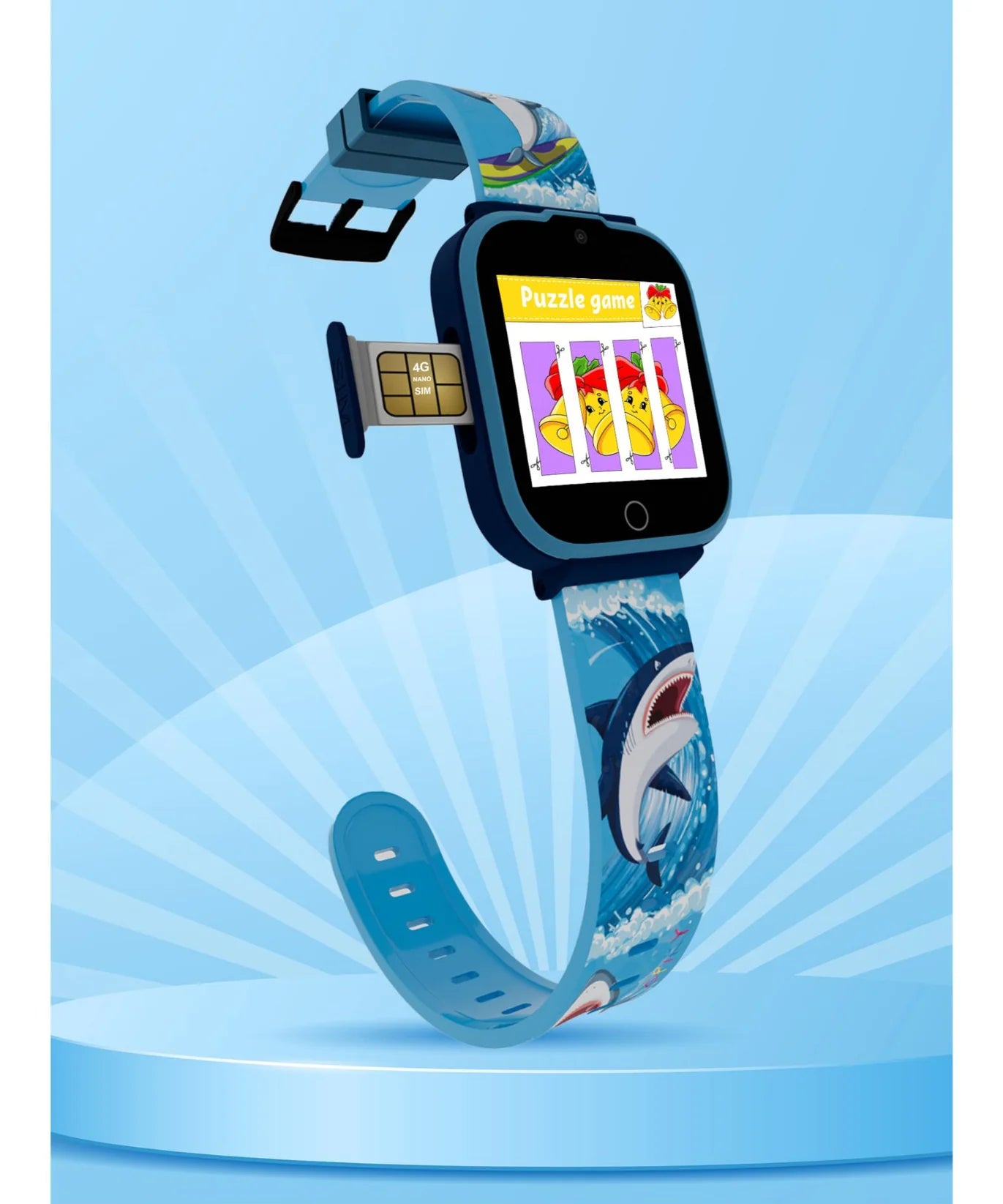 Spiky Watch Cyclops 4G Voice & Video Calling Smart Watch -- Blue Shark