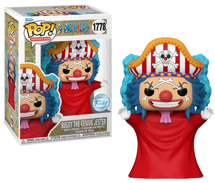 Funko Pop! Animation : One Piece - Buggy The Genius Jester #1778 With Soft Protector Case