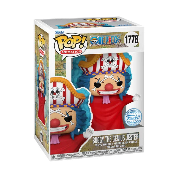 Funko Pop! Animation : One Piece - Buggy The Genius Jester #1778 With Soft Protector Case