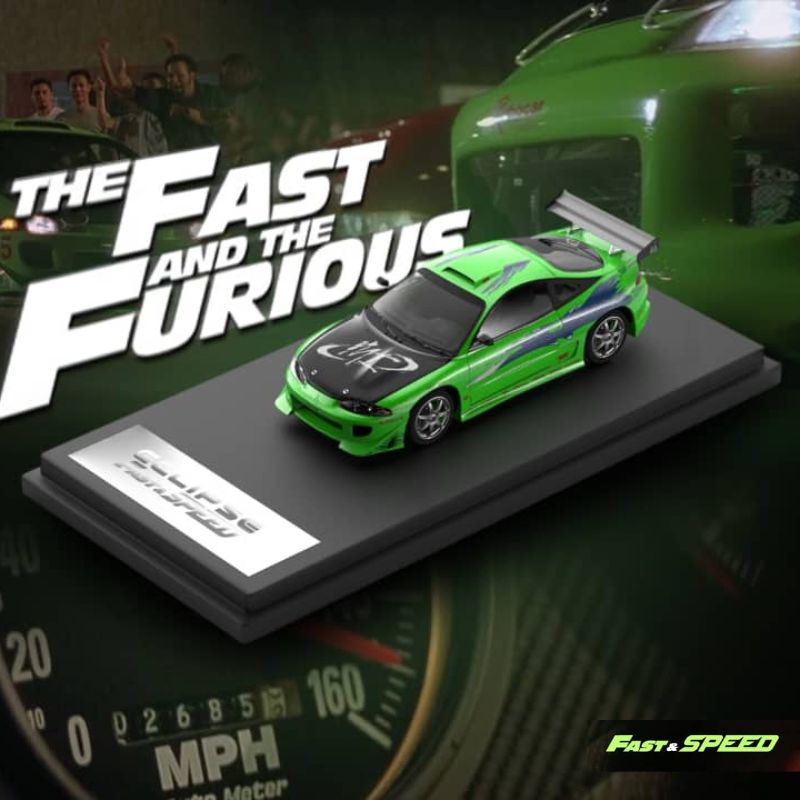 Fast & Speed 1:64 Mitsubishi Eclipse With Mini Figure & Acrylic Case