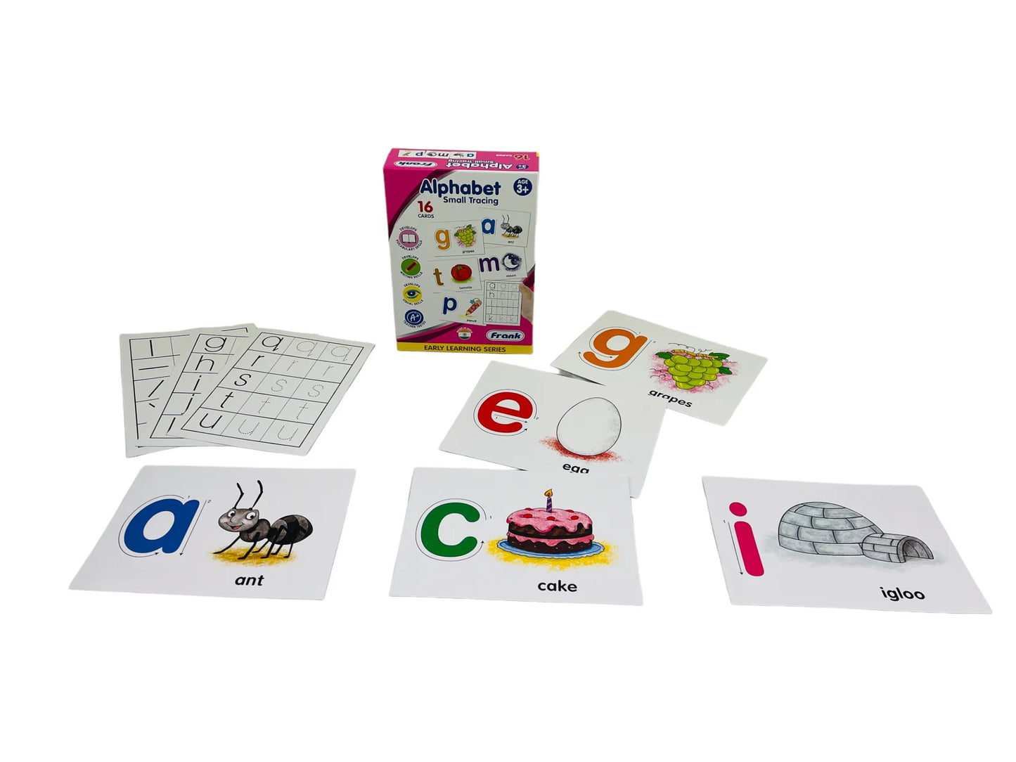 Frank Alphabet Small Tracing 16 Double-Sided Cards for Ages 3 & Above