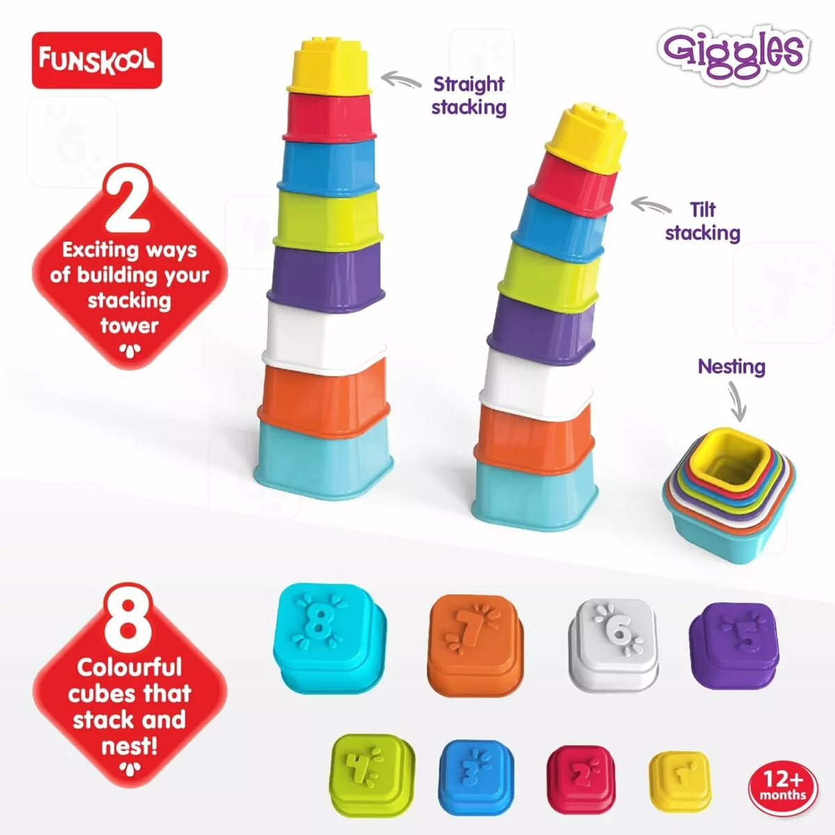 Giggles Build N Tilt Numbers Cubes