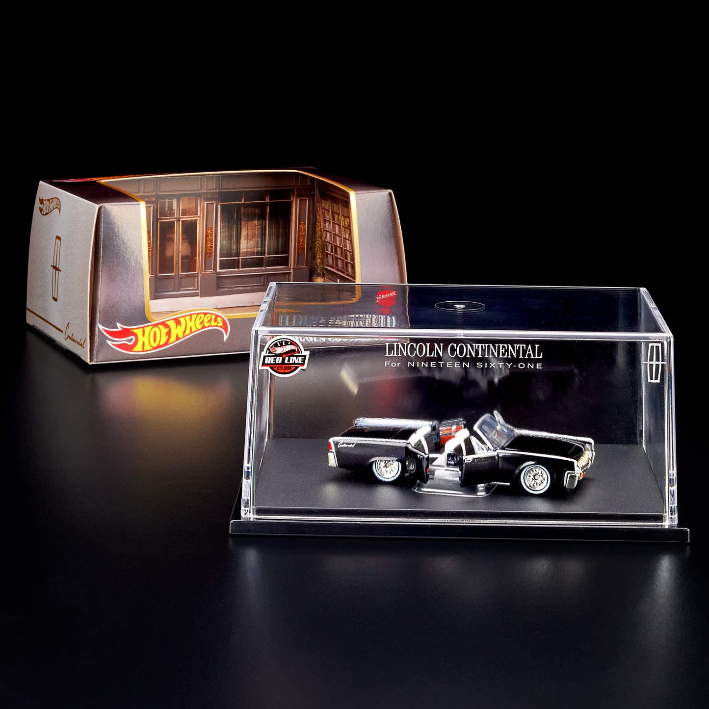 Hot Wheels '61 Lincoln Continental Red Line Club Exclusive With Acrylic Case