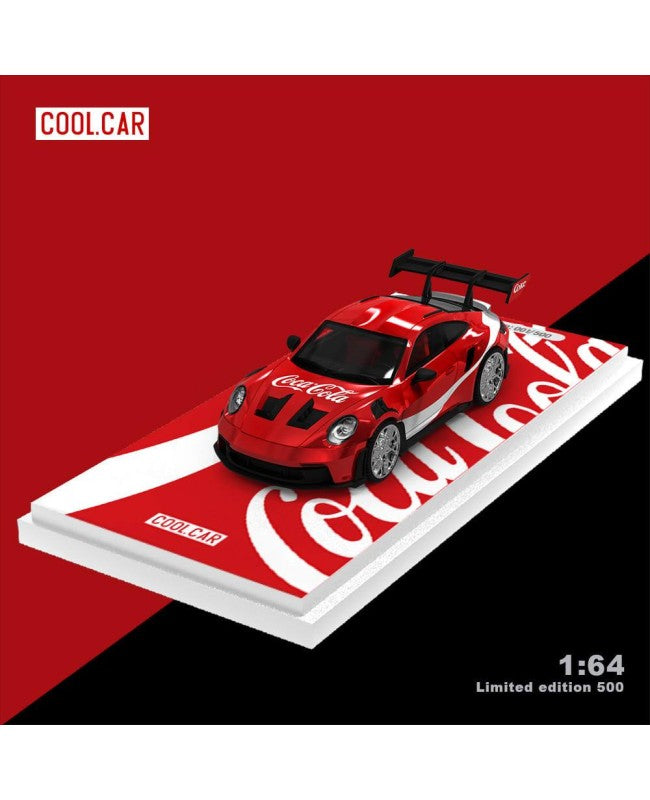 Cool Car 1/64 Porsche 992 GT3 RS "Coca-Cola" Livery Limited Edition 134/500 With Acrylic Case