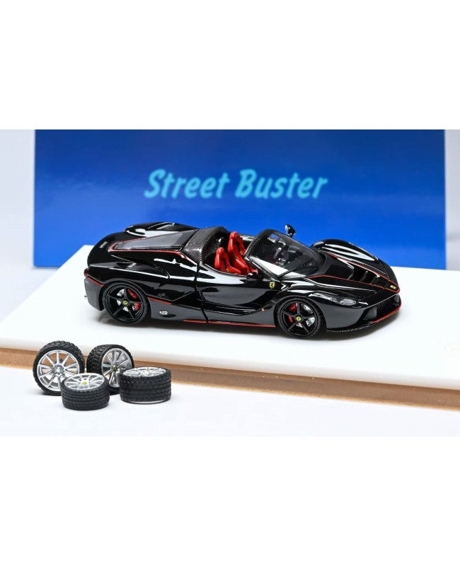 Street Buster 1/64 Ferrari LaFerrari Aperta Limited Edition 1 Of 999 With Acrylic Case & Swappable Wheels