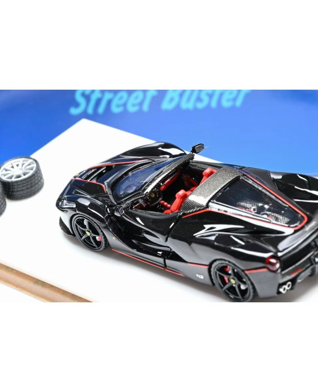 Street Buster 1/64 Ferrari LaFerrari Aperta Limited Edition 1 Of 999 With Acrylic Case & Swappable Wheels