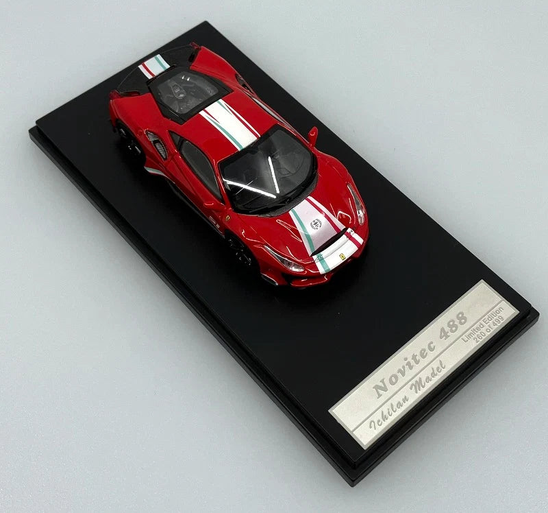 Ichiban Model 1/64 Ferrari Novitec 488 Limited Edition 076/499 With Acrylic Case