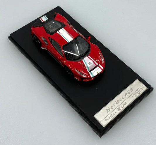 Ichiban Model 1/64 Ferrari Novitec 488 Limited Edition 076/499 With Acrylic Case