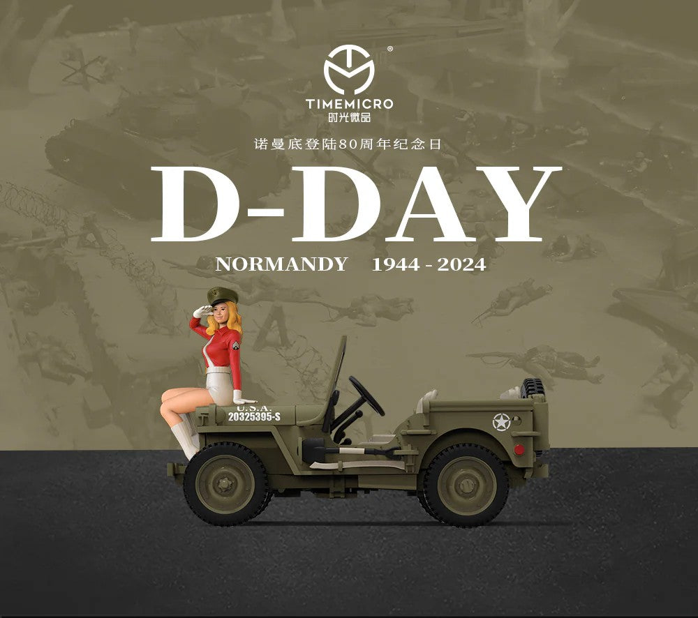 Time Micro 1:64 Jeep Willys MB D-Day Normandy With Mini Figure Limited Edition 243/999
