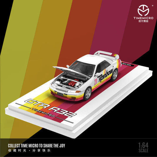 Time Micro 1/64 Nissan GTR R32 Rainbow 21 Racing Limited Edition 016/999 With Acrylic Case