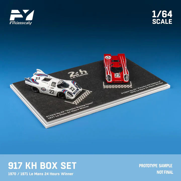 Finclassically 1/64 Porsche 917KH No.22 "Martini Racing Team" & 917KH No.23 "Porsche KG Salzburg" Twin Pack Set With Acrylic Case