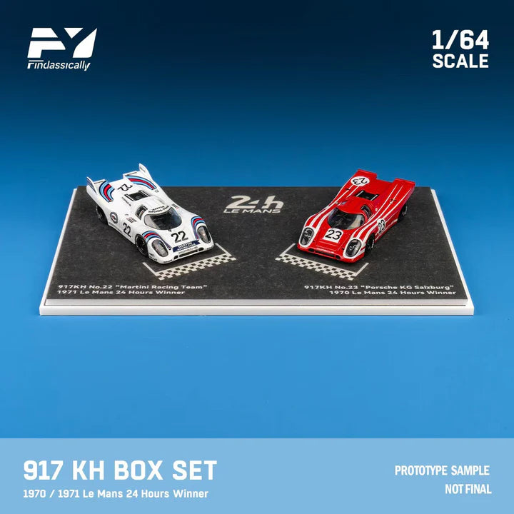 Finclassically 1/64 Porsche 917KH No.22 "Martini Racing Team" & 917KH No.23 "Porsche KG Salzburg" Twin Pack Set With Acrylic Case
