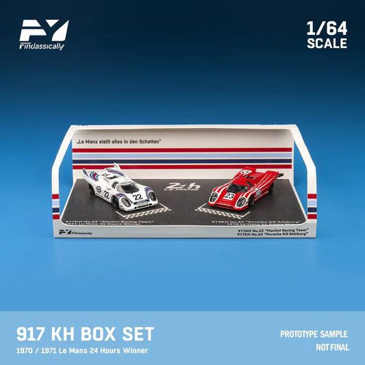 Finclassically 1/64 Porsche 917KH No.22 "Martini Racing Team" & 917KH No.23 "Porsche KG Salzburg" Twin Pack Set With Acrylic Case
