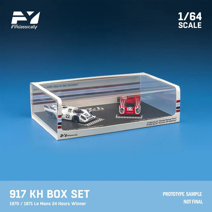 Finclassically 1/64 Porsche 917KH No.22 "Martini Racing Team" & 917KH No.23 "Porsche KG Salzburg" Twin Pack Set With Acrylic Case