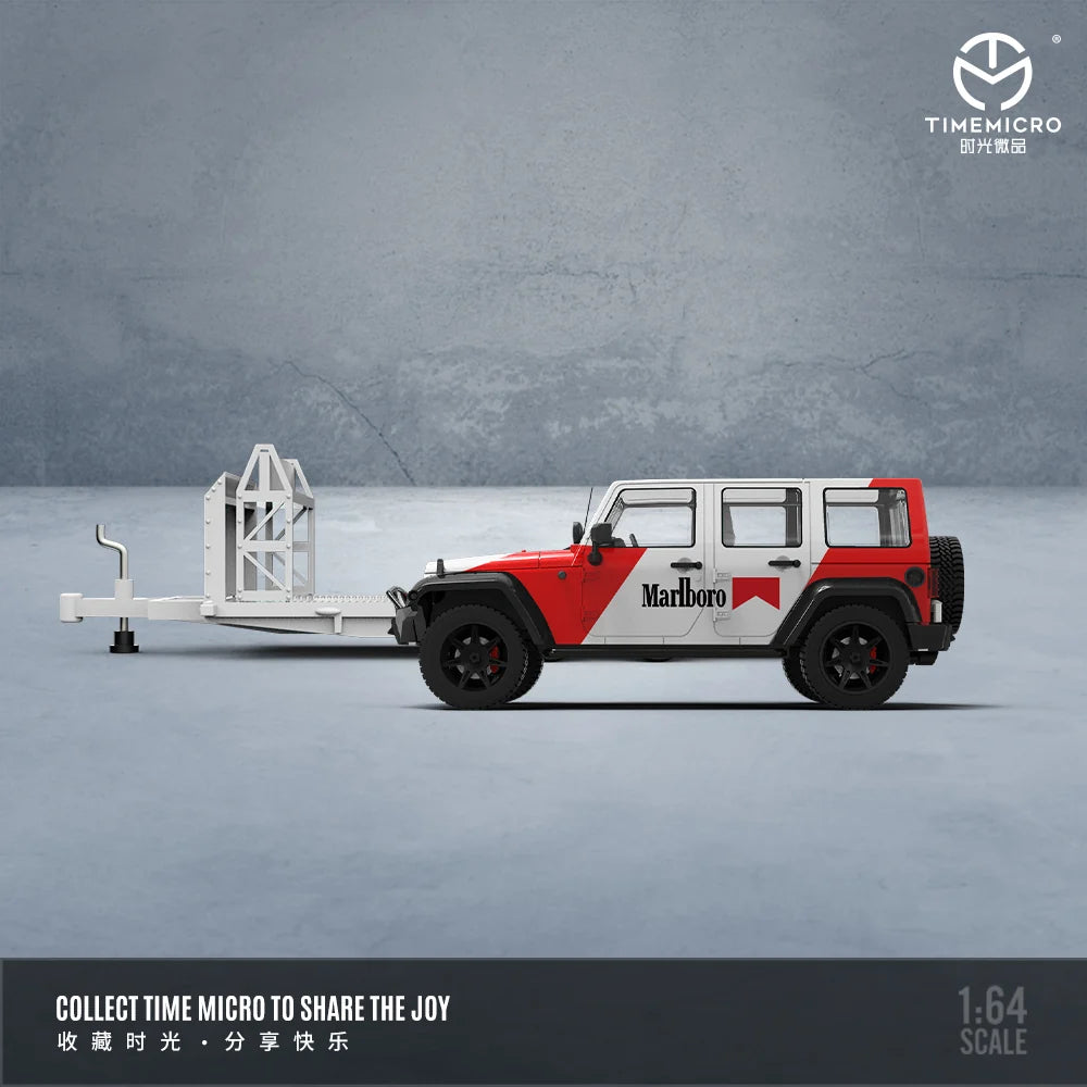 Time Micro 1/64 Jeep Wrangler "Marlboro Edition" Trailer Set
