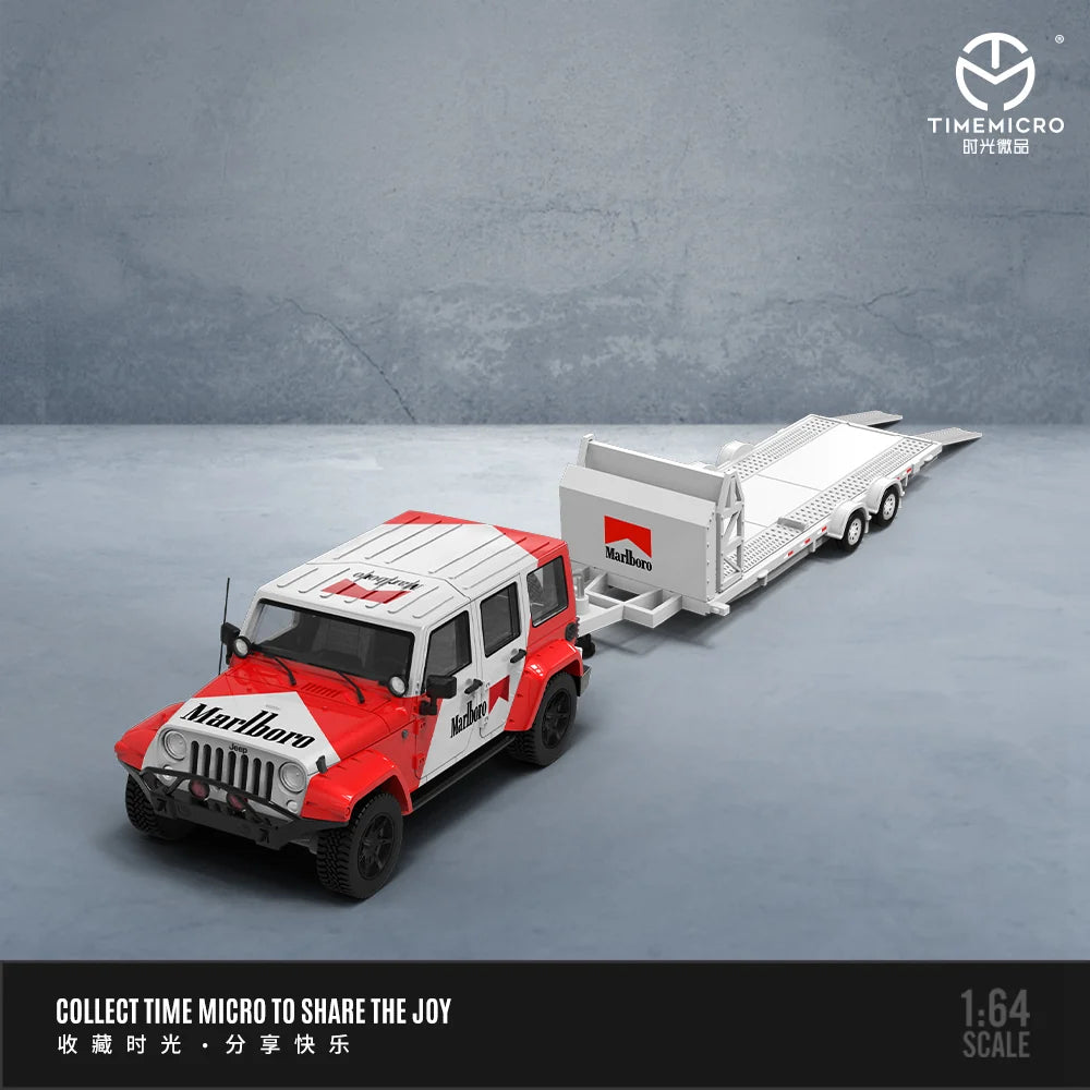 Time Micro 1/64 Jeep Wrangler "Marlboro Edition" Trailer Set