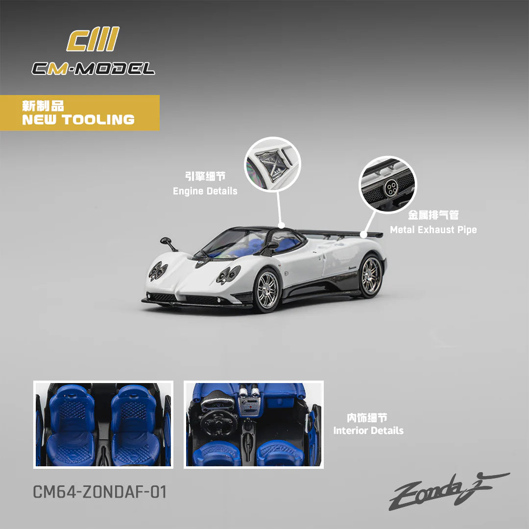 CM Models 1/64 Pagani Zonda F Pearl White With Acrylic Case