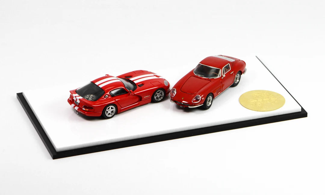 GFCC 1/64 1966 Ferrari 275 GTB & 1996 Dodge Viper GTS "2026 Year Of The Horse " Limited Edition 004/299 Twin Pack With Acrylic Case