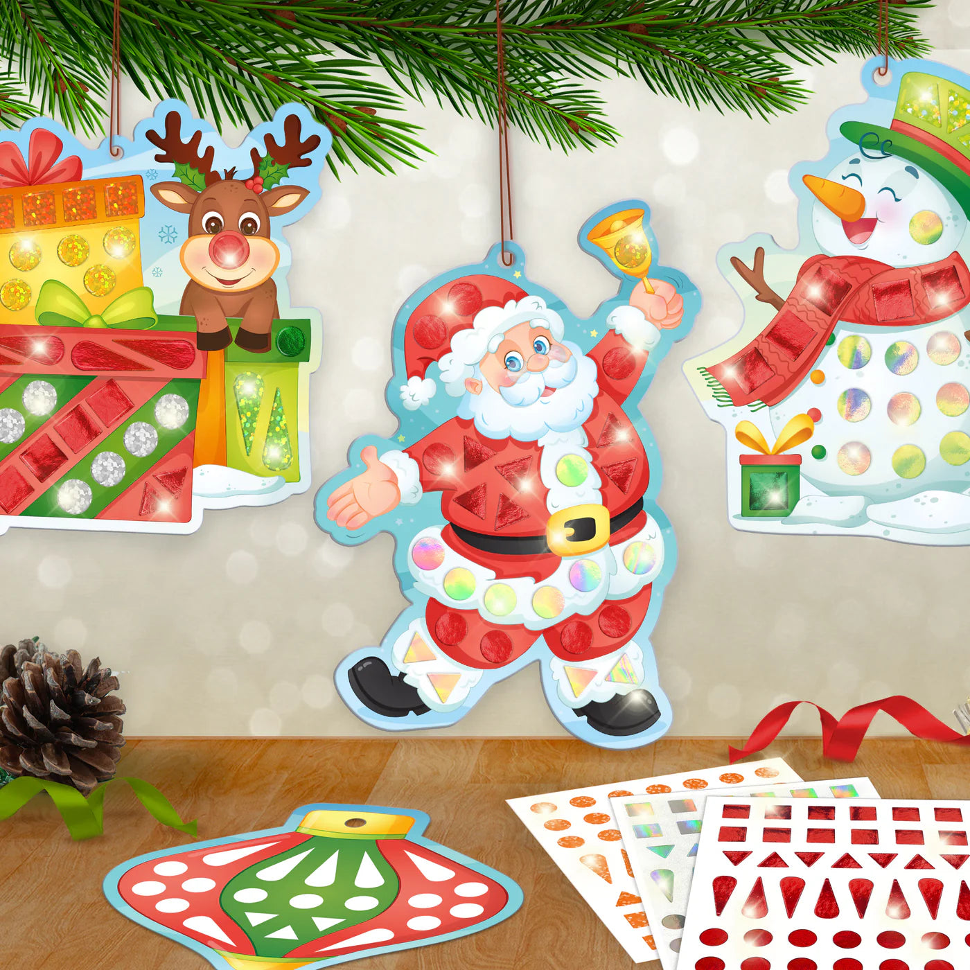 Imagi Make DIY Mirror Mosaic Christmas Ornaments