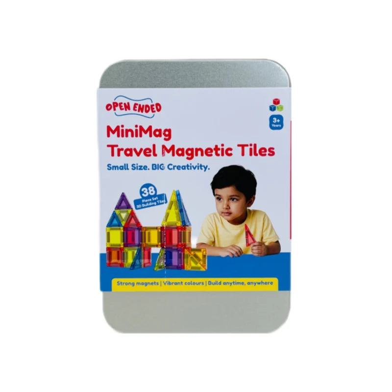 Open Ended MiniMag Travel Magnetic Tiles 38 Piece Set
