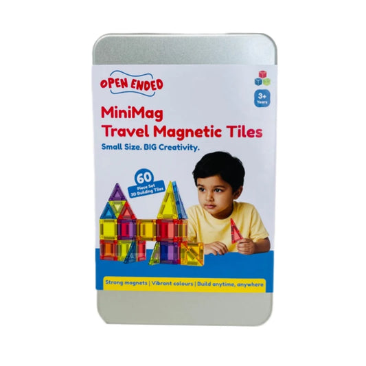 Open Ended MiniMag Travel Magnetic Tiles 60 Piece Set