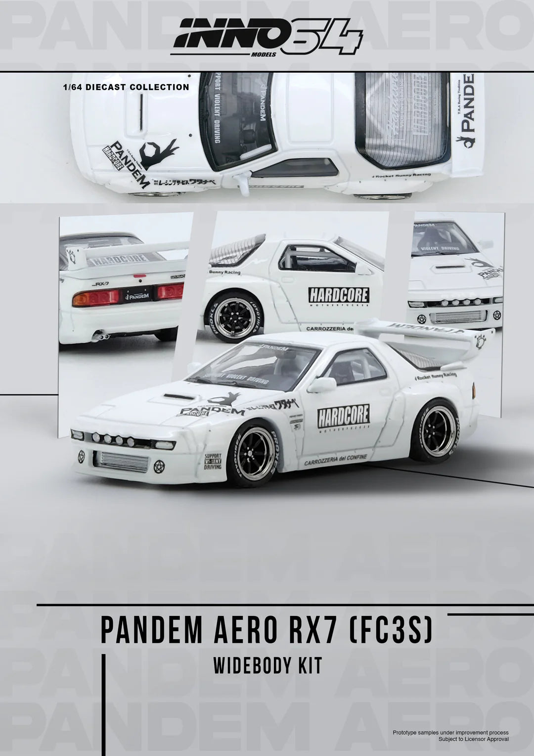 Inno 64 1/64 Mazda RX-7 (FC3S) "Pandem Aero" Widebody Kit With Acrylic Case
