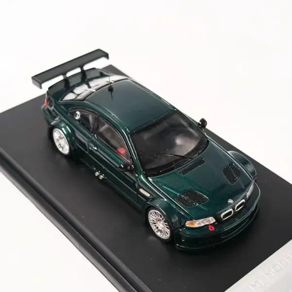 MJ Model 1/64 BMW M3 GTR E46 "British Green" With Acrylic Case