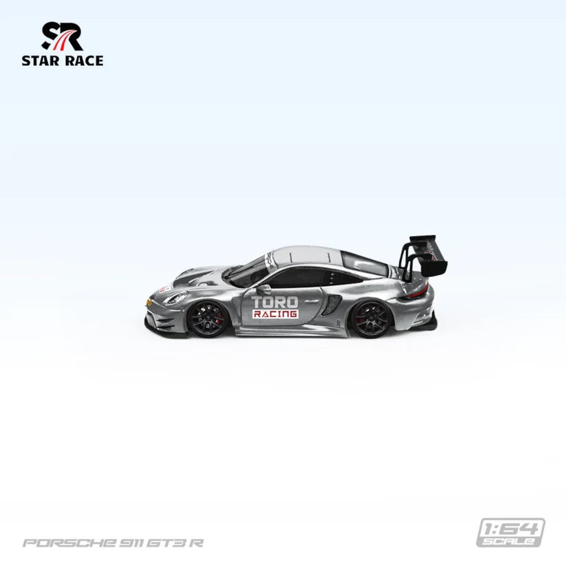 Star Race 1/64 Porsche 911 GT3 Matte Silver Limited Edition 127/999 With Acrylic Case