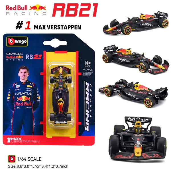 Bburago 1/64 Formula Racing F1 -- Oracle Red Bull Racing RB21 #1 Max Verstappen