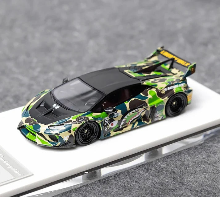 Flame Model 1/64 Resin Lamborghini Huracan GT Camouflage Limited Edition 1 Of 199 With Acrylic Case & Polishing Cloth