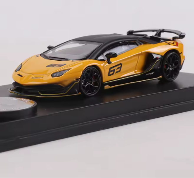 E Model 1/64 Lamborghini Aventador LP770-4 SVJ 63 Limited Edition 358/499 With Acrylic Case