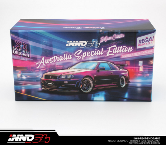 INNO 64 1/64 Nissan Skyline GT-R (R34) Z-Tune "Endgame" Australia Special Edition Chase Car