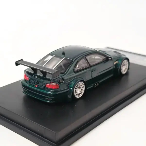 MJ Model 1/64 BMW M3 GTR E46 "British Green" With Acrylic Case