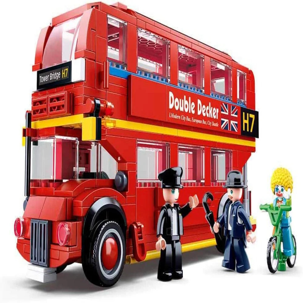 Sluban M38-B0708 Model Bricks Red London Double Decker Bus - 394 Pieces