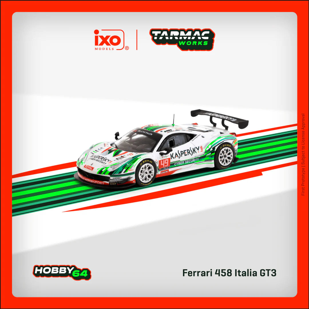 Tarmac Works 1/64 Ferrari 458 Italia GT3 24h Of Spa 2016 With Acrylic Case