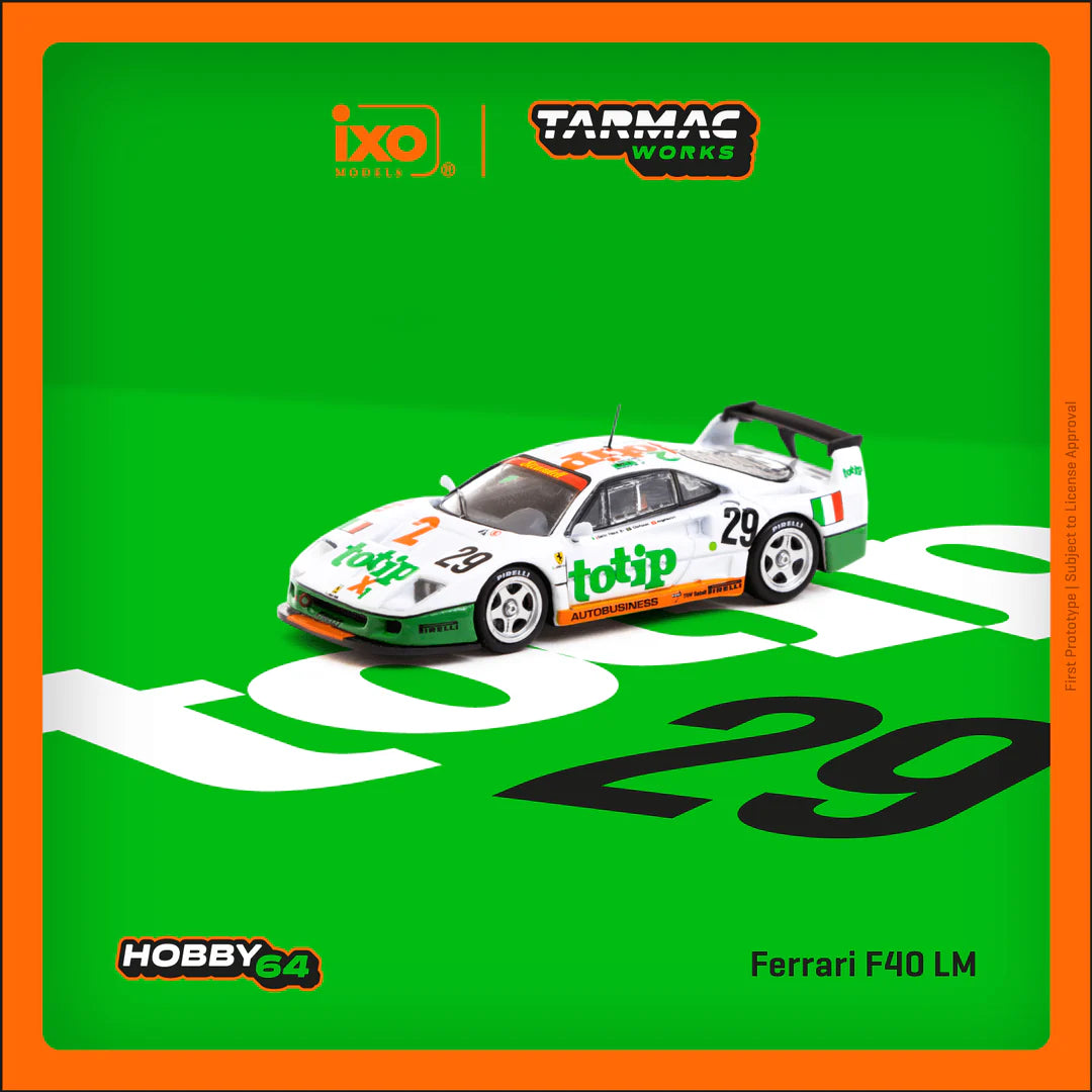 Tarmac Works 1/64 Ferrari F40 LM 24h Of Le Mans 1994 With Acrylic Case